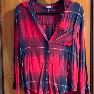 Red and Navy button down